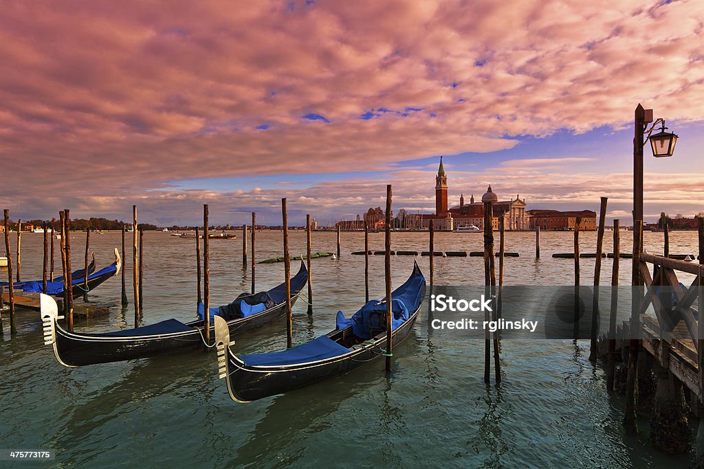 Do pôr do sol hora em Veneza, Itália. - Foto de stock de Arquitetura royalty-free