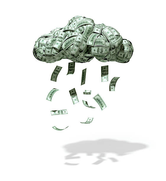 istock Money could with falling dollars on the white background. 475773176
