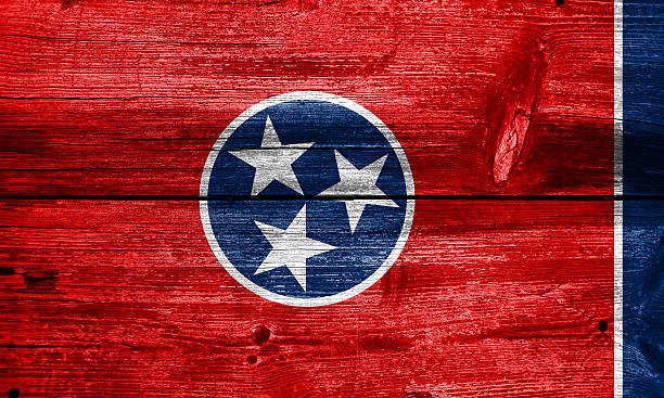 istock Tennessee State Flag painted on old wood plank texture 475773321