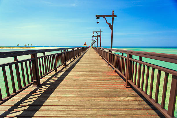 istock Wood bridge to the sea 475774505
