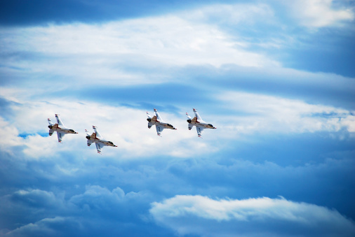 Thunderbirds at an airshow.