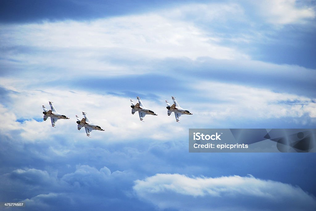 Thunderbirds Airplane Formation Thunderbirds at an airshow. Air Force Thunderbirds Stock Photo