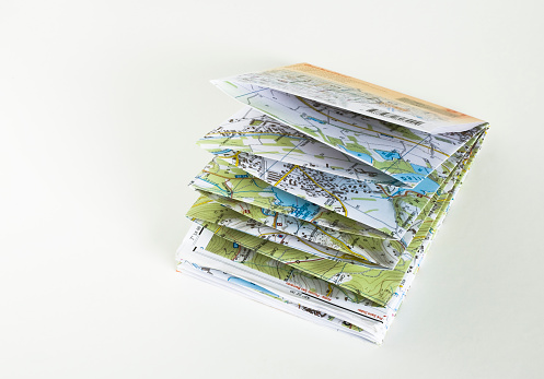 The Folded Road Map Stock Photo - Download Image Now - Map, Foldable ...