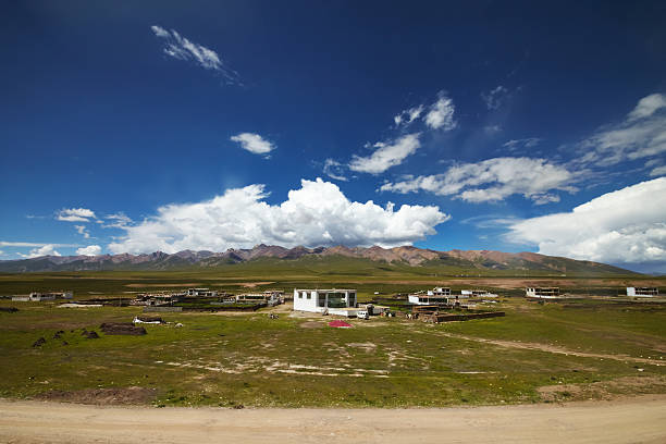 Tibetan rural village stock photo