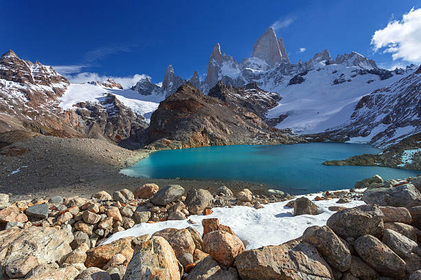Mount Fitz Roy, Los Glaciares National Park, Patagonia Mount Fitz Roy, Los Glaciares National Park, Patagonia chalten photos stock pictures, royalty-free photos & images