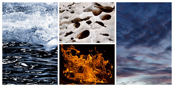 Collage of the four classical elements Collage of the four classical elements earth, water, fire and air the four elements stock pictures, royalty-free photos & images
