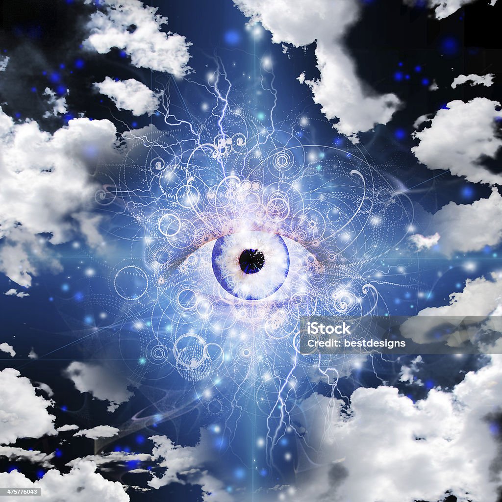 Eye Design Eye and Clouds Design Third Eye Stock Photo