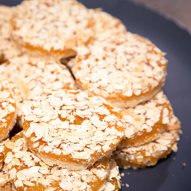 istock Apricot cookies on wooden table 475776142