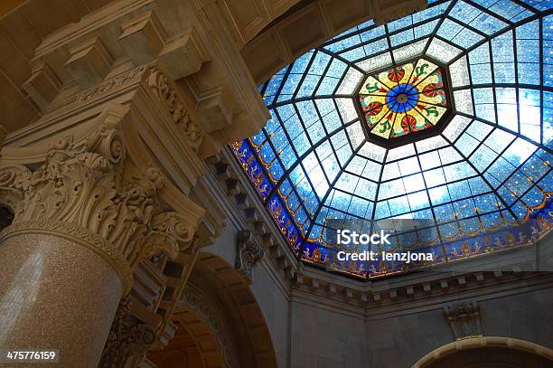 Stained Glass Ceiling Of The Indiana State Capitol Building Stock Photo - Download Image Now