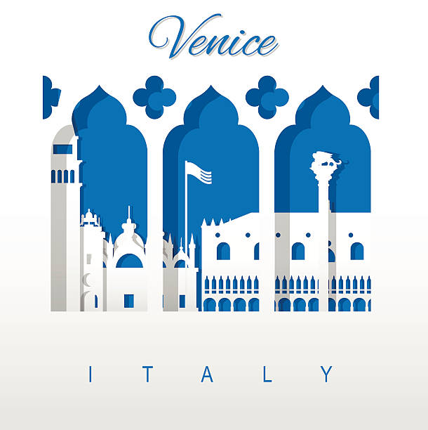 illustrations, cliparts, dessins animés et icônes de venise - venice italy italy skyline europe