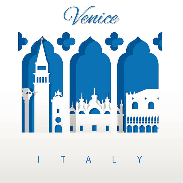 венеция (venice - venice italy italy skyline europe stock illustrations