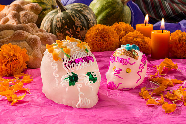 Mexican Sugar Skull or “Calaverita” stock photo