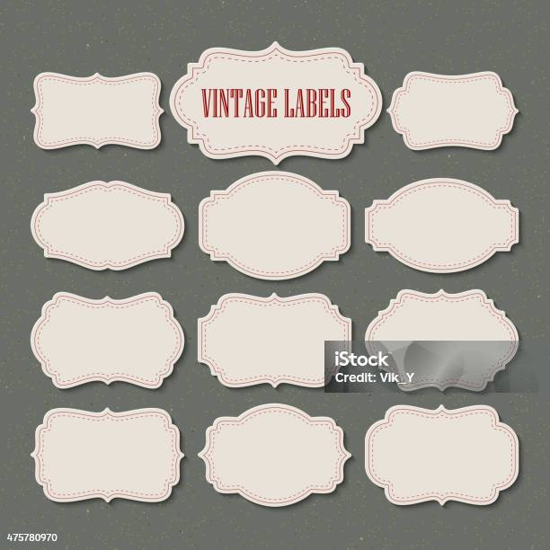 Vector Set Vintage Labels And Frame Vector Illustration Stock Illustration - Download Image Now