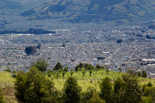 View acroos the north part of Quito, the capital of Ecuador