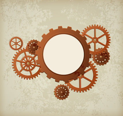 Vector industrial background in the style of steampunk. EPS 10 file, contains transparencies.