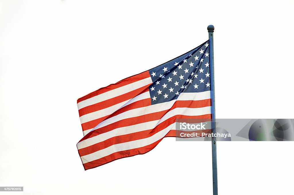 Amerikanische Flagge winken auf auf der fahnenstange - Lizenzfrei Amerikanische Flagge Stock-Foto