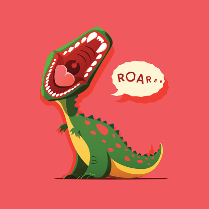 Vector illustration of dinosaur is roaring. EPS 10 file