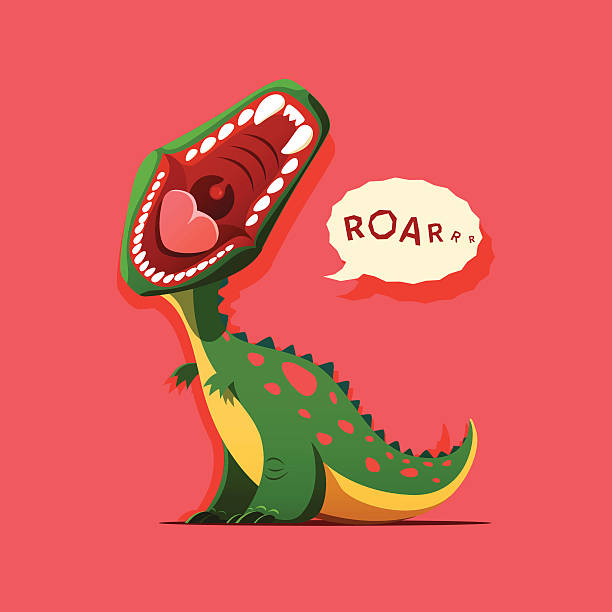 Vector illustration of dinosaur is roaring Vector illustration of dinosaur is roaring. EPS 10 file animal mouth stock illustrations