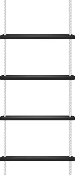 Vector illustration of Rope ladder in white and black design