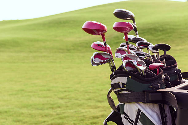 istock Close up of bag with golf clubs 475788366
