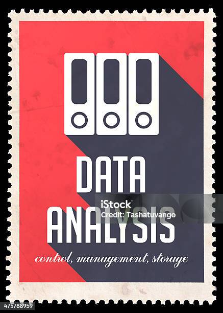 Data Analysis On Red In Flat Design Stock Photo - Download Image Now - Accessibility, Analyzing, Backgrounds