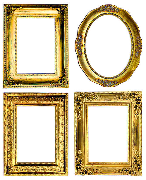 istock antique gold frame on the white background 475789205