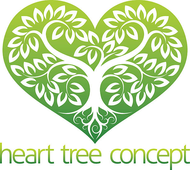 abstarct 心臓ツリー - origins oak tree growth plant点のイラスト素材／クリップアート素材／マンガ素材／アイコン素材