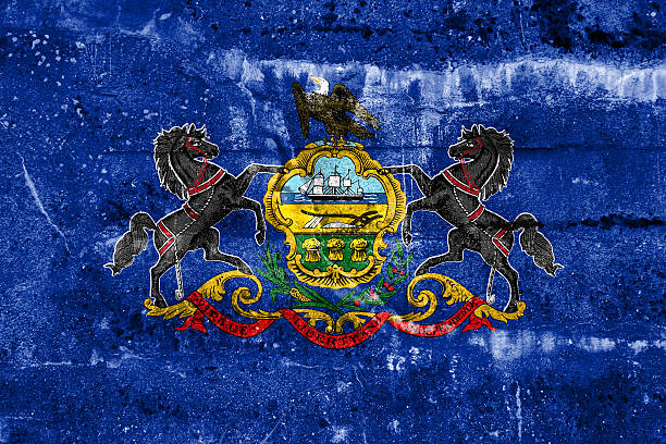 istock Pennsylvania State Flag painted on grunge wall 475796491