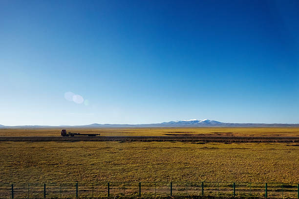 Mimalistic mountain landscape stock photo