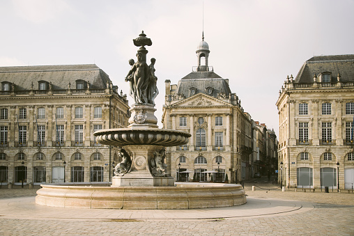 Buildings at Place de la Bourse, Bordeaux, France.