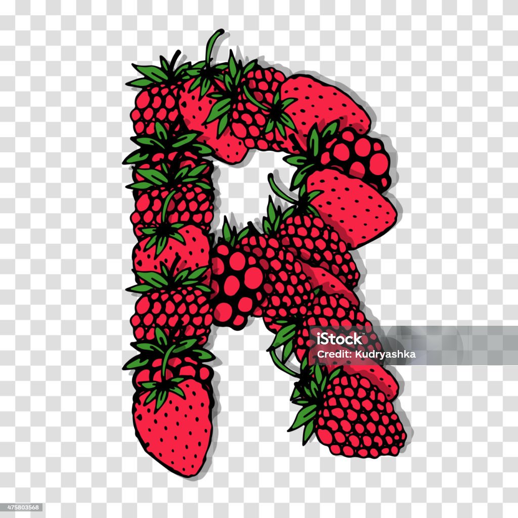 Berry Letter R Cut Out Letter R Made From Red Berries Sketch For Your Design Stock ...