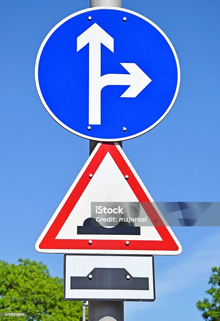 Arrow road sign 2015 Stock Photo