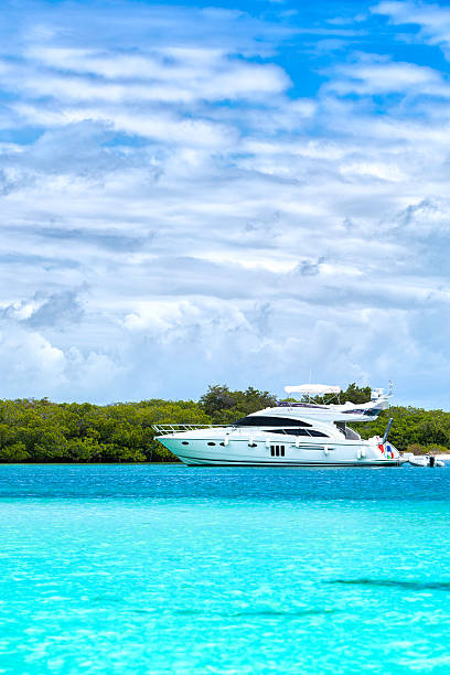 istock Luxury Yachts anchored in a tropical exotic island beach 475804761