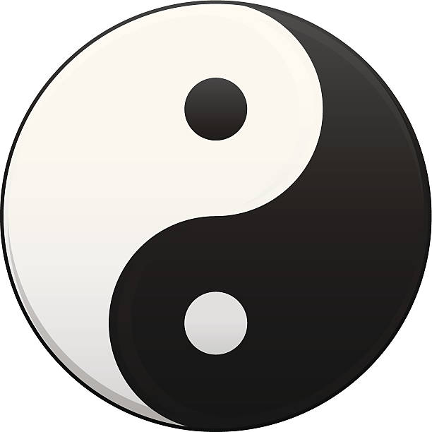 инь-ян - yin yang symbol yin yang ball zen like symbol stock illustrations