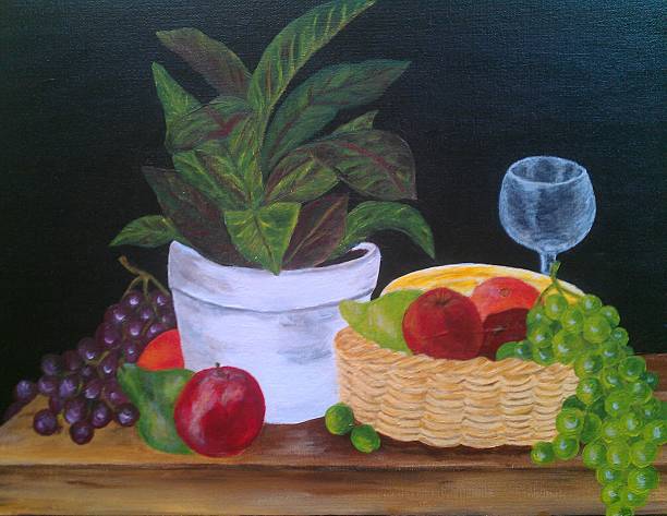 istock Still life with fruit acrylic painting 475806319