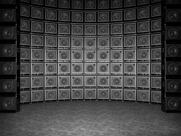 istock Wall of guitar amps 475806675