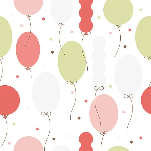 Vector illustration of pattern balloon and hearts