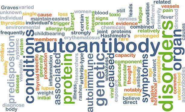 Autoantibody background concept Background concept wordcloud illustration of autoantibody autoantibody stock pictures, royalty-free photos & images