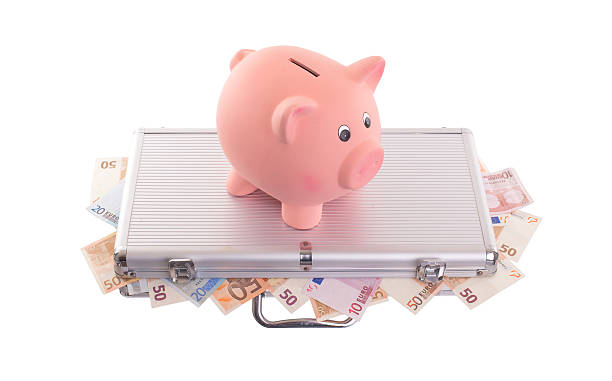 istock Unique pink ceramic piggy bank 475813005