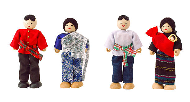 istock Wooden Thai dolls with Thai dressing unique style 475818536