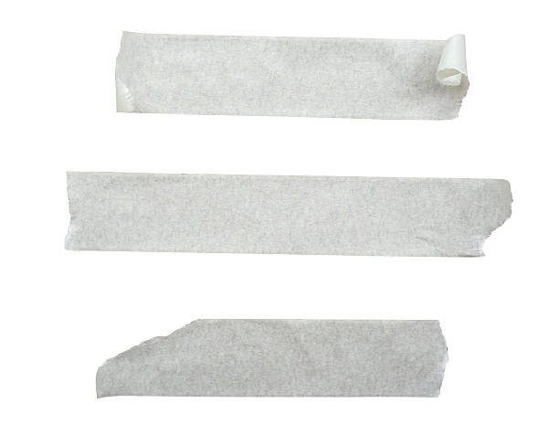 White paper tape slices isolated on white (clippng path)