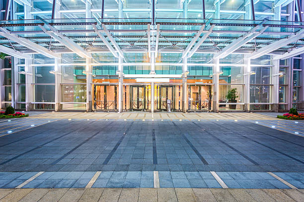 istock Empty floor near modern building facade 475822386