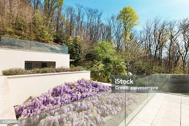 House Veranda With Wisteria Top View Stock Photo - Download Image Now - 2015, Architecture, Balcony