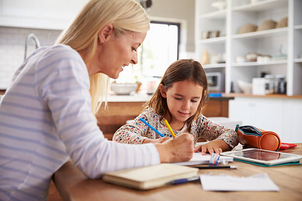 istock Mother teaching her daughter at home 475828340