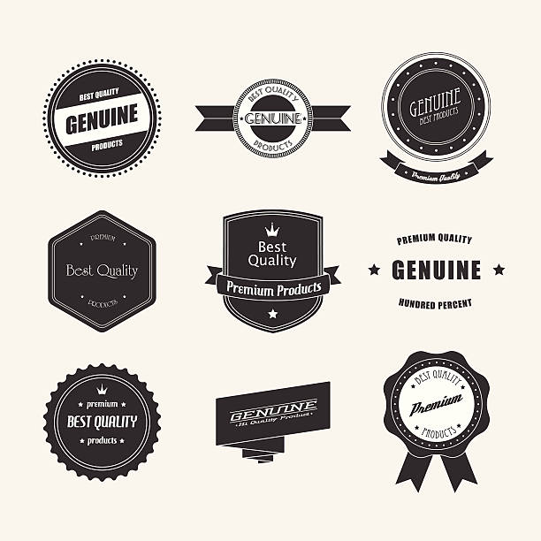Set of retro badges and labels vector art illustration