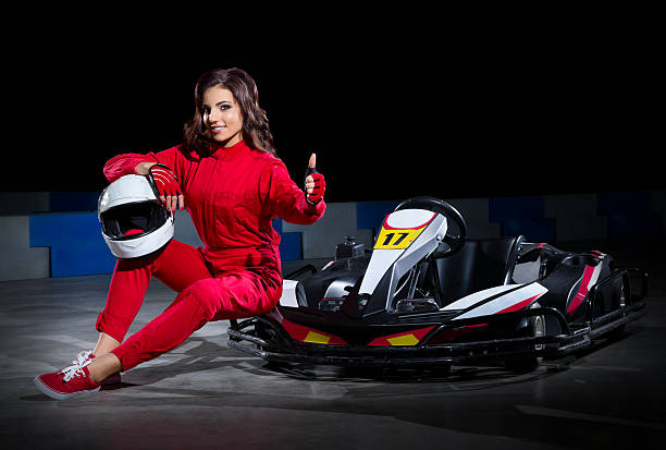 istock Young girl karting racer 475832778