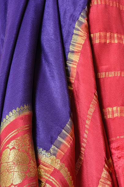 istock Gold, Red, and Purple Fabric 475833296