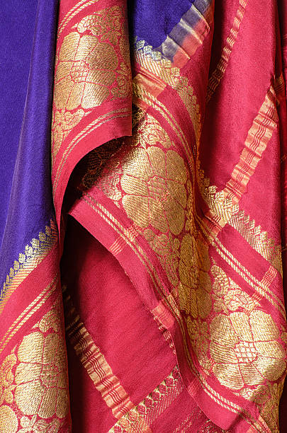 istock Gold, Red, and Purple Fabric 475833318