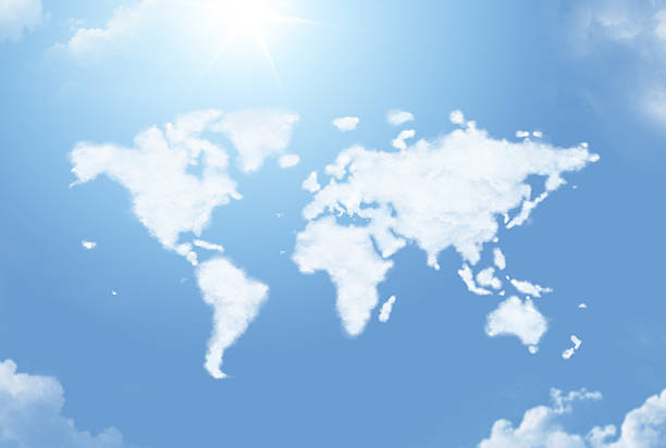 istock Fluffy cloud in the shape of the map 475833776