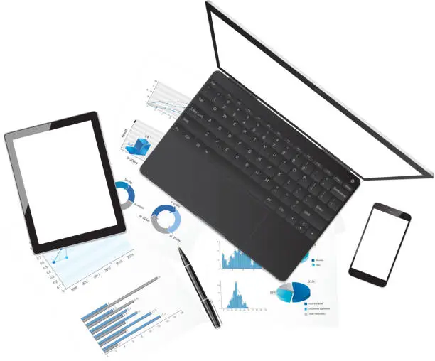 Vector illustration of Laptop tablet and mobile phone